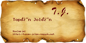 Topán Jolán névjegykártya