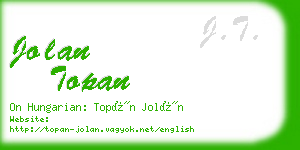 jolan topan business card
